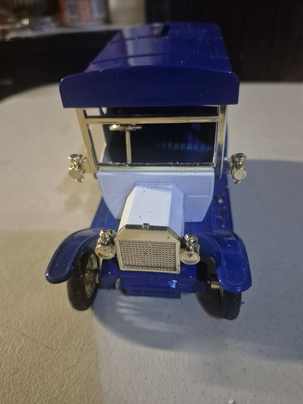 Blue Vintage Toy Car Model for Kids Coin Bank